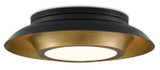 Flush Mounts Metal Shade by Currey and Company ( 142 | 9999-0045 Metaphor Black & Brass Flush Mount ) 