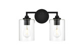 Bathroom Fixtures Two Lights by Elegant Lighting ( 173 | LD7315W14BLK Mayson ) 