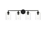 Bathroom Fixtures Four Lights by Elegant Lighting ( 173 | LD7315W33BLK Mayson ) 