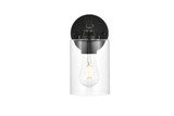Sconces Single Glass by Elegant Lighting ( 173 | LD7315W5BLK Mayson ) 