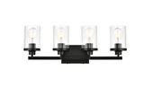 Bathroom Fixtures Four Lights by Elegant Lighting ( 173 | LD7316W25BLK Saanvi ) 