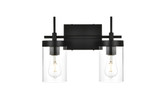 Bathroom Fixtures Two Lights by Elegant Lighting ( 173 | LD7319W14BLK Benny ) 