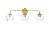 Bathroom Fixtures Three Lights by Elegant Lighting ( 173 | LD7321W28BRA Genesis ) 