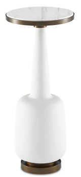 Furniture Accent Tables by Currey and Company ( 142 | 4000-0079 Greta White Drinks Table ) 