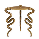 Furniture Accent Tables by Currey and Company ( 142 | 4000-0140 Serpent Brass Accent Table ) 