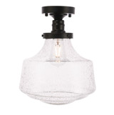 Flush Mounts Glass Down by Elegant Lighting ( 173 | LD6240BK Lyle ) 