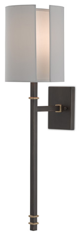 Sconces Single Candle by Currey and Company ( 142 | 5000-0119 Rocher Bronze Wall Sconce ) 