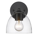 Sconces Single Glass by Golden ( 62 | 6958-1W BLK-BLK-CLR Roxie ) 