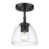 Semi-Flush Mts. Glass Down by Golden ( 62 | 6958-SF BLK-BLK-CLR Roxie ) 