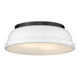 Flush Mounts Metal Shade by Golden ( 62 | 3602-14 BLK-WHT Duncan ) 