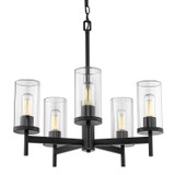 Mid. Chandeliers Glass Up by Golden ( 62 | 7011-5 BLK-CLR Winslett ) 