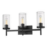 Bathroom Fixtures Three Lights by Golden ( 62 | 7011-BA3 BLK-CLR Winslett ) 