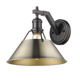 Sconces Metal by Golden ( 62 | 3306-1W BLK-AB Orwell ) 