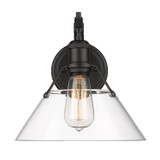 Sconces Single Glass by Golden ( 62 | 3306-1W BLK-CLR Orwell ) 