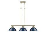Linear/Island 3 Light Bar by Golden ( 62 | 3602-3LP AB-NVY Duncan ) 