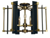 Semi-Flush Mts. Cage by Framburg ( 8 | 4803 AB/MBLACK Louvre ) 