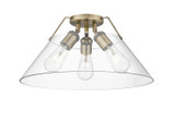 Flush Mounts Glass Down by Golden ( 62 | 3306-3FM AB-CLR Orwell ) 