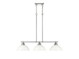 Linear/Island 3 Light Bar by Golden ( 62 | 3602-3LP CH-WHT Duncan ) 
