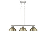 Linear/Island 3 Light Bar by Golden ( 62 | 3602-3LP PW-AB Duncan ) 