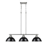 Linear/Island 3 Light Bar by Golden ( 62 | 3602-3LP PW-BK Duncan ) 