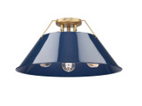 Flush Mounts Metal Shade by Golden ( 62 | 3306-3FM BCB-NVY Orwell ) 