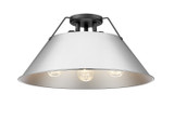Flush Mounts Metal Shade by Golden ( 62 | 3306-3FM BLK-CH Orwell ) 