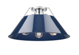 Flush Mounts Metal Shade by Golden ( 62 | 3306-3FM CH-NVY Orwell ) 