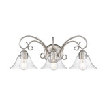 Bathroom Fixtures Three Lights by Golden ( 62 | 8606-BA3 PW-CLR Homestead ) 