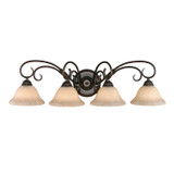 Bathroom Fixtures Four Lights by Golden ( 62 | 8606-BA4 RBZ-TEA Homestead ) 