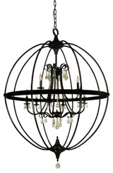 Large Chandeliers Sphere by Framburg ( 8 | 1070 MBLACK Compass ) 
