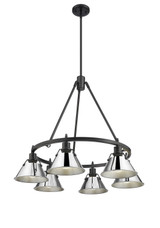 Mid. Chandeliers Metal Shade by Golden ( 62 | 3306-6 BLK-CH Orwell ) 