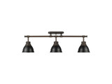 Semi-Flush Mts. Directional by Golden ( 62 | 3602-3SF RBZ-BLK Duncan ) 