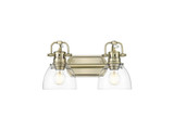 Bathroom Fixtures Two Lights by Golden ( 62 | 3602-BA2 AB-CLR Duncan ) 