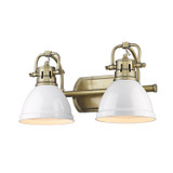 Bathroom Fixtures Two Lights by Golden ( 62 | 3602-BA2 AB-WHT Duncan ) 