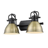 Bathroom Fixtures Two Lights by Golden ( 62 | 3602-BA2 BLK-AB Duncan ) 