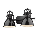 Bathroom Fixtures Two Lights by Golden ( 62 | 3602-BA2 BLK-BK Duncan ) 