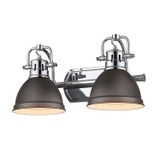 Bathroom Fixtures Two Lights by Golden ( 62 | 3602-BA2 CH-RBZ Duncan ) 