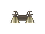 Bathroom Fixtures Two Lights by Golden ( 62 | 3602-BA2 RBZ-AB Duncan ) 