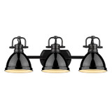 Bathroom Fixtures Three Lights by Golden ( 62 | 3602-BA3 BLK-BK Duncan ) 