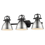 Bathroom Fixtures Three Lights by Golden ( 62 | 3602-BA3 BLK-PW Duncan ) 
