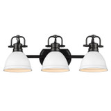 Bathroom Fixtures Three Lights by Golden ( 62 | 3602-BA3 BLK-WHT Duncan ) 