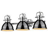 Bathroom Fixtures Three Lights by Golden ( 62 | 3602-BA3 CH-BK Duncan ) 