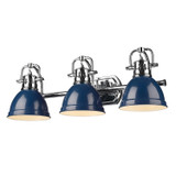 Bathroom Fixtures Three Lights by Golden ( 62 | 3602-BA3 CH-NVY Duncan ) 