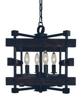Semi-Flush Mts. Cage by Framburg ( 8 | 5270 MBLACK Rustic Chic ) 