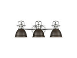 Bathroom Fixtures Three Lights by Golden ( 62 | 3602-BA3 CH-RBZ Duncan ) 
