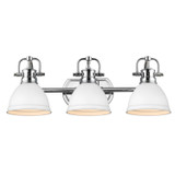Bathroom Fixtures Three Lights by Golden ( 62 | 3602-BA3 CH-WHT Duncan ) 