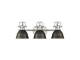 Bathroom Fixtures Three Lights by Golden ( 62 | 3602-BA3 PW-RBZ Duncan ) 