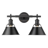 Bathroom Fixtures Two Lights by Golden ( 62 | 3306-BA2 BLK-BLK Orwell ) 