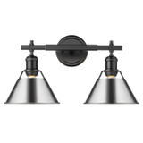 Bathroom Fixtures Two Lights by Golden ( 62 | 3306-BA2 BLK-CH Orwell ) 