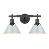 Bathroom Fixtures Two Lights by Golden ( 62 | 3306-BA2 BLK-DB Orwell ) 